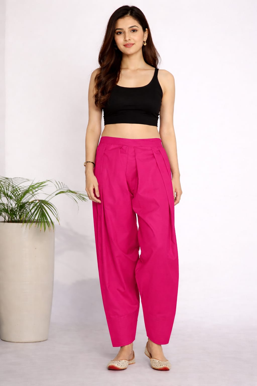 Magenta Pure Heavy Rayon Casual Farsi Salwar