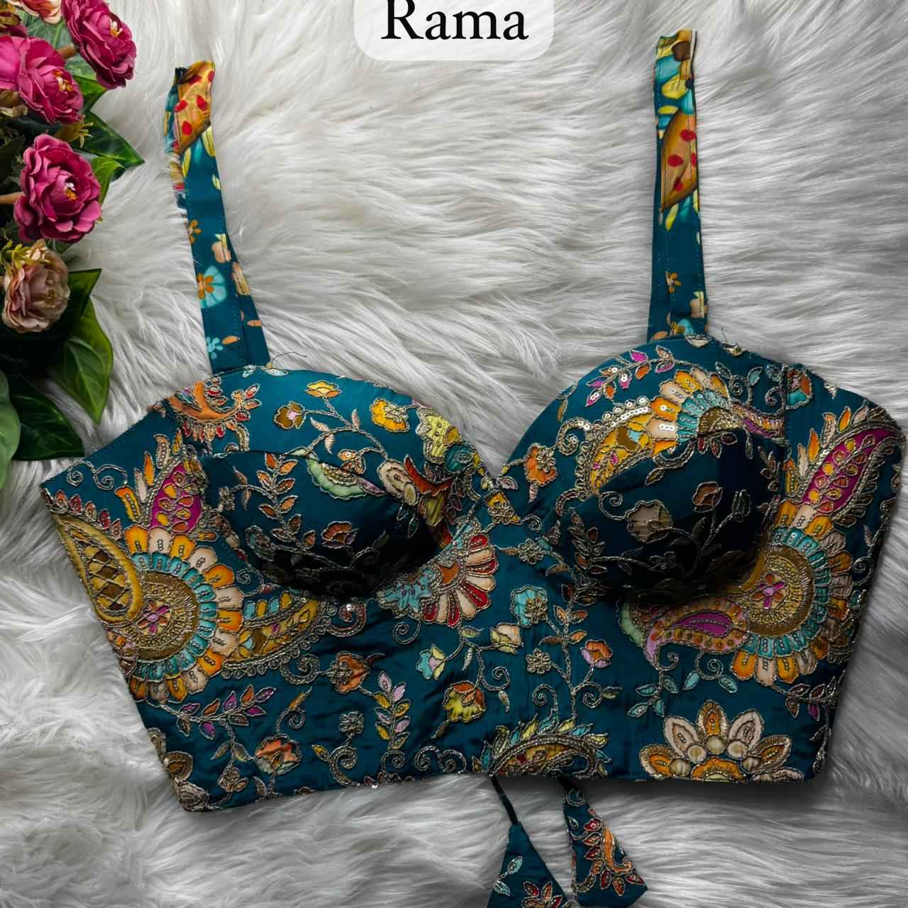 Rama Pure Heavy Banarasi Position Work Corset Style Blouse