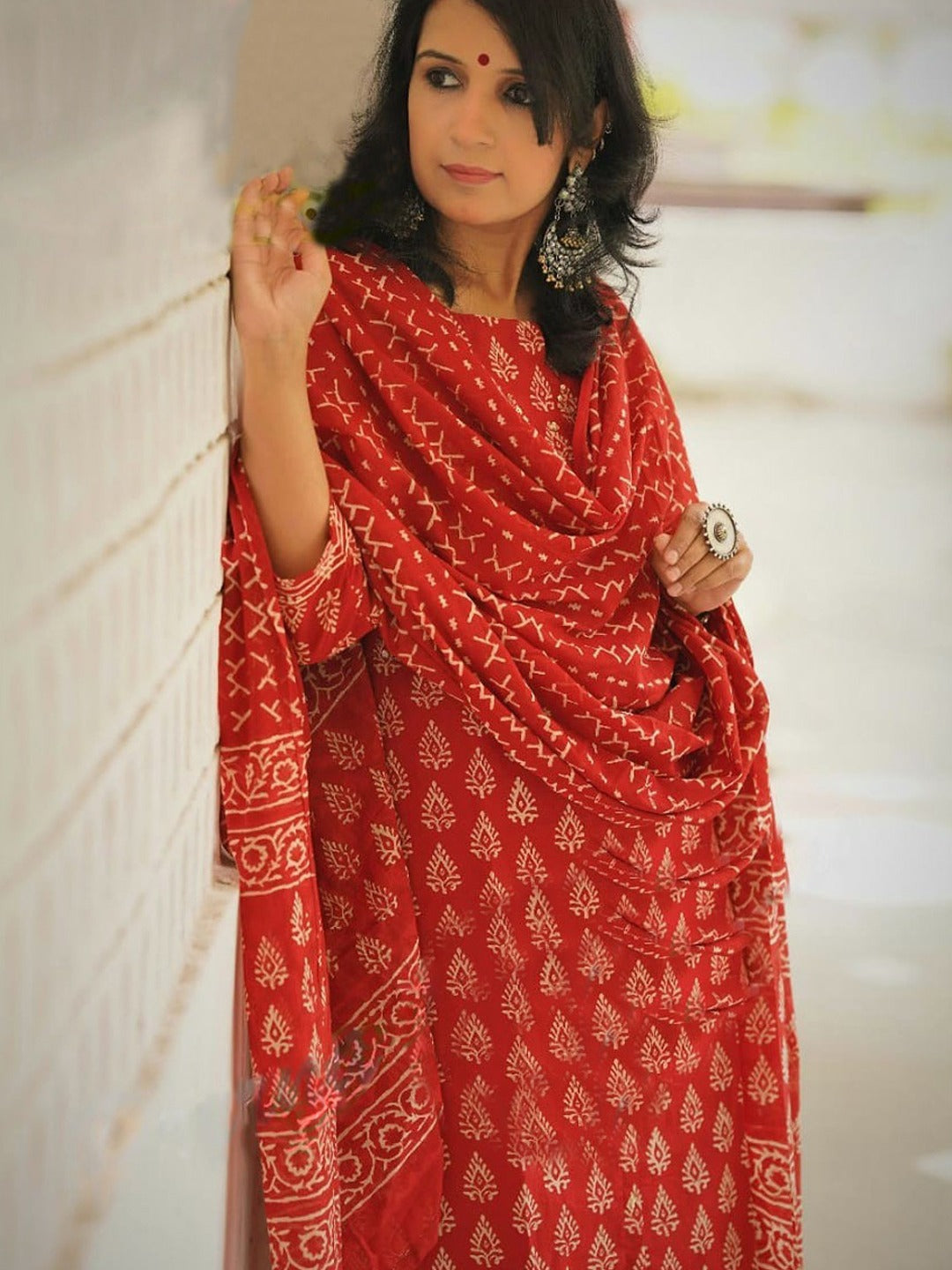 Maroon Blue Pure Soft Rayon Print Salwar Suit