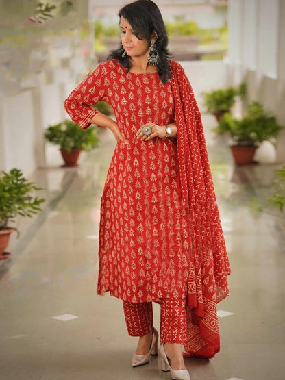 Maroon Blue Pure Soft Rayon Print Salwar Suit