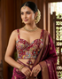 Maroon Pure Heavy Banarasi Position Work Corset Style Blouse