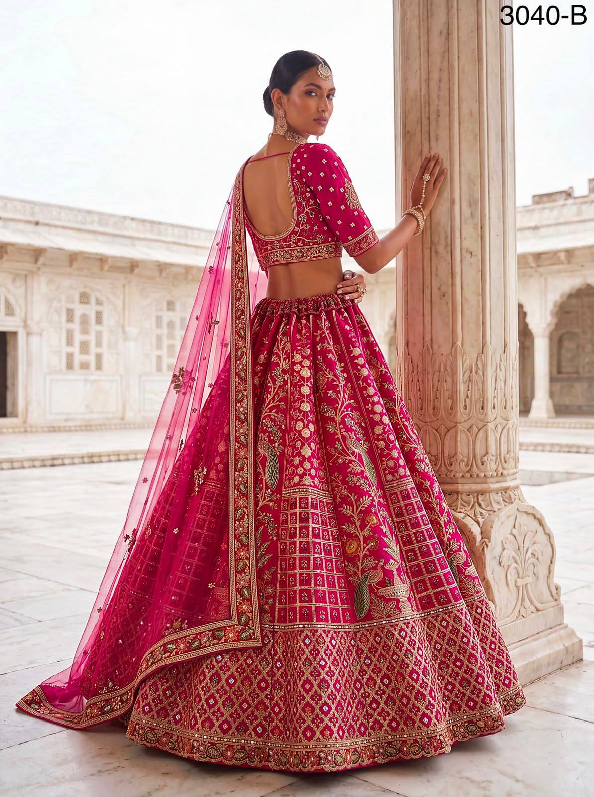 Rani Pure Soft Gadhwal Silk Heavy Embroidery Work Bridal Lehenga Choli