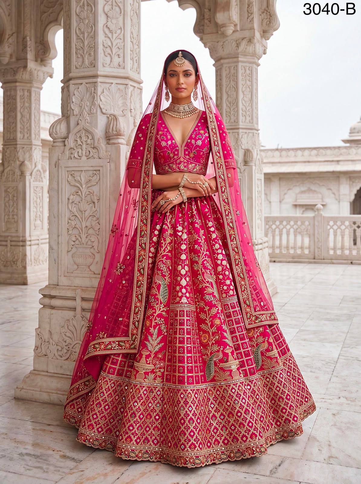 Rani Pure Soft Gadhwal Silk Heavy Embroidery Work Bridal Lehenga Choli