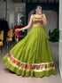 Parrot Pure Reyon Cotton Zari Weaving Work Navratri Lehenga Choli
