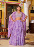 Lavender Pure Georgette Silk Thread & Sequins Work Lehenga Choli