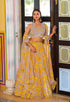 Mustard Pure Georgette Silk Thread & Sequins Work Lehenga Choli