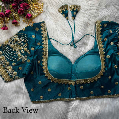 Morepeach Pure Heavy Pure Soft Fandy Silk Sequins Work Bridal Blouse