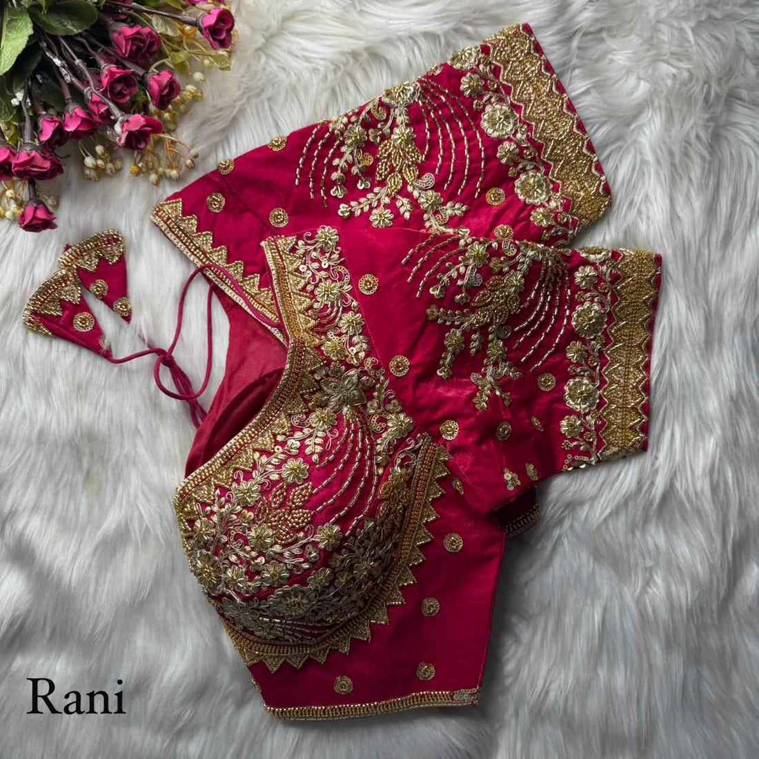 Rani Pure Heavy Pure Soft Fandy Silk Sequins Work Bridal Blouse