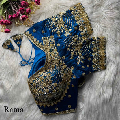 Rama Pure Heavy Pure Soft Fandy Silk Sequins Work Bridal Blouse