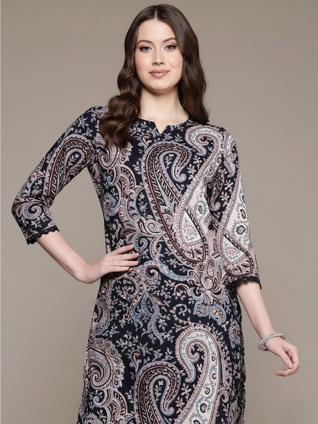 Black Pure Soft Rayon Cotton Printed Salwar Suit