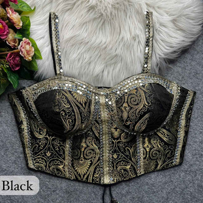 Black Pure Heavy Banarasi With Real Mirror Work Bridal Blouse