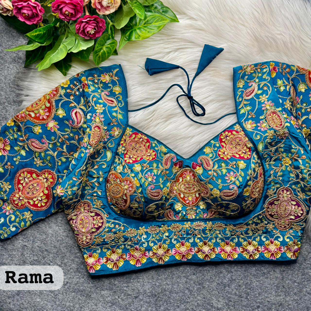 Rama Pure Heavy Natural Crape Madhubala Style Bridal Blouse