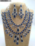 Blue American Diamond Necklace Set with earrings