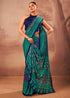 Firozi Soft Poly Mal Mal Cotton Floral Printed Cotton Saree