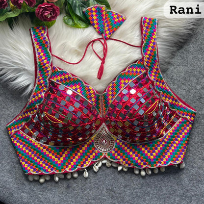 Rani Pure Heavy Real Mirror Thread &amp; Kaudi Wok Bridal Blouse