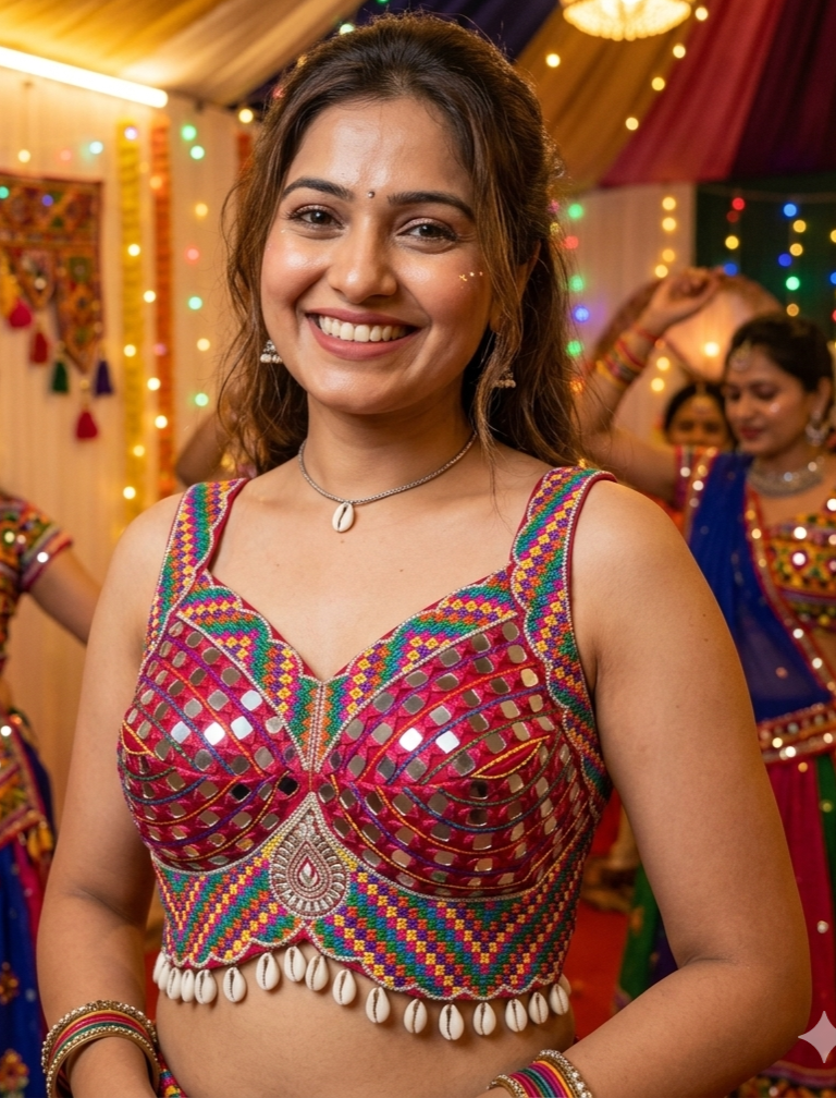 Red Pure Heavy Real Mirror Thread &amp; Kaudi Wok Bridal Blouse