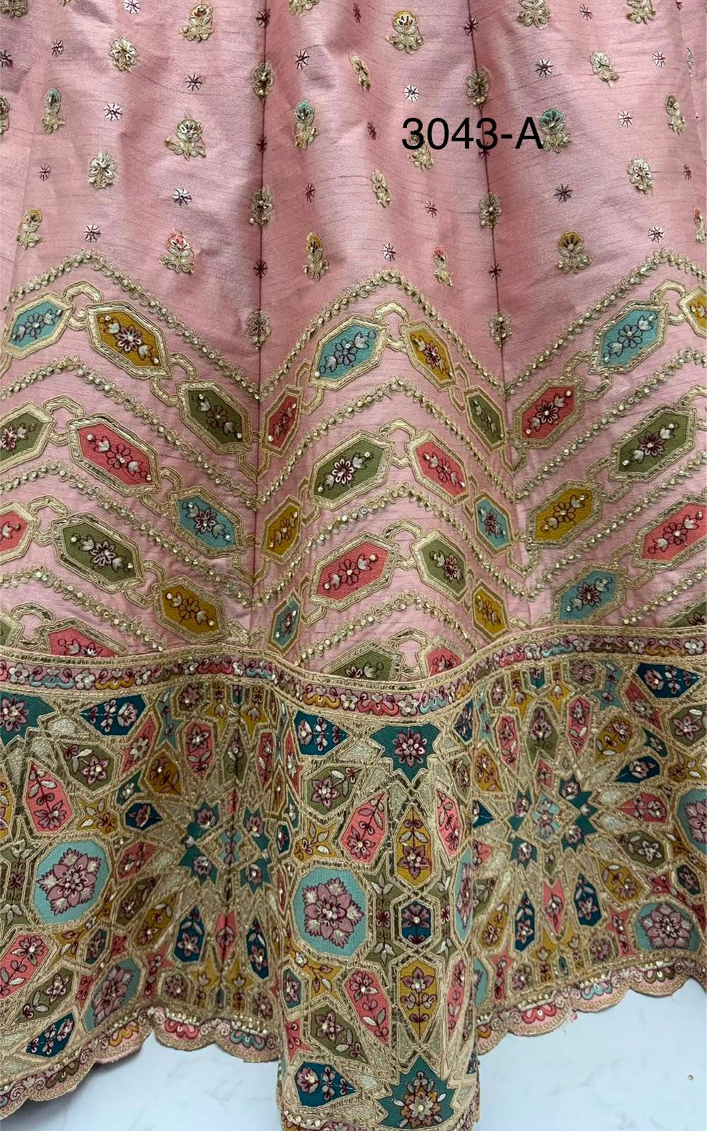 Pink Pure Slubb Silk Premium Dori Embroidery Sequins &amp; Diamond Work Bridal Lehenga Choli