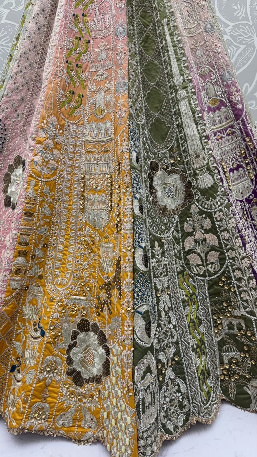 Multi Pure Premium Silk Various Handwork &amp; Multi thread Zari Work Bridal Lehenga Choli