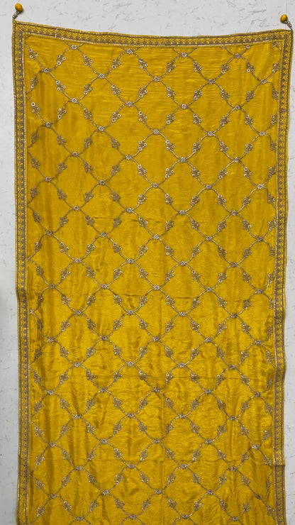 Royal Yellow Pure Banarasi Silk Zari Figure Pattern Weaving Work Bridal Lehenga Choli