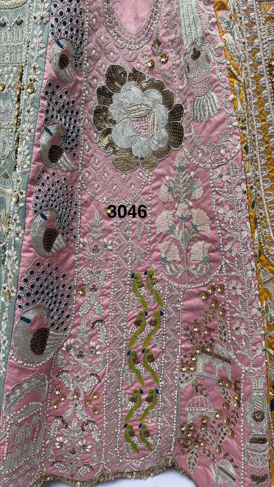 Multi Pure Premium Silk Various Handwork &amp; Multi thread Zari Work Bridal Lehenga Choli