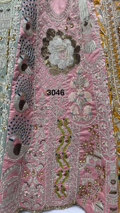 Multi Pure Premium Silk Various Handwork &amp; Multi thread Zari Work Bridal Lehenga Choli
