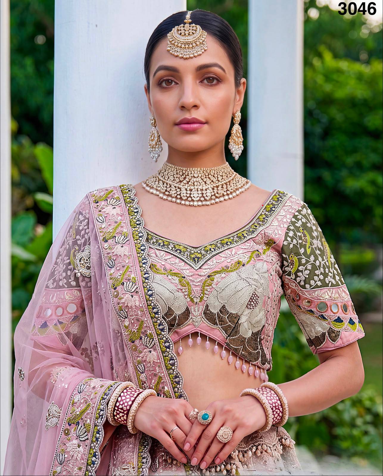 Multi Pure Premium Silk Various Handwork &amp; Multi thread Zari Work Bridal Lehenga Choli