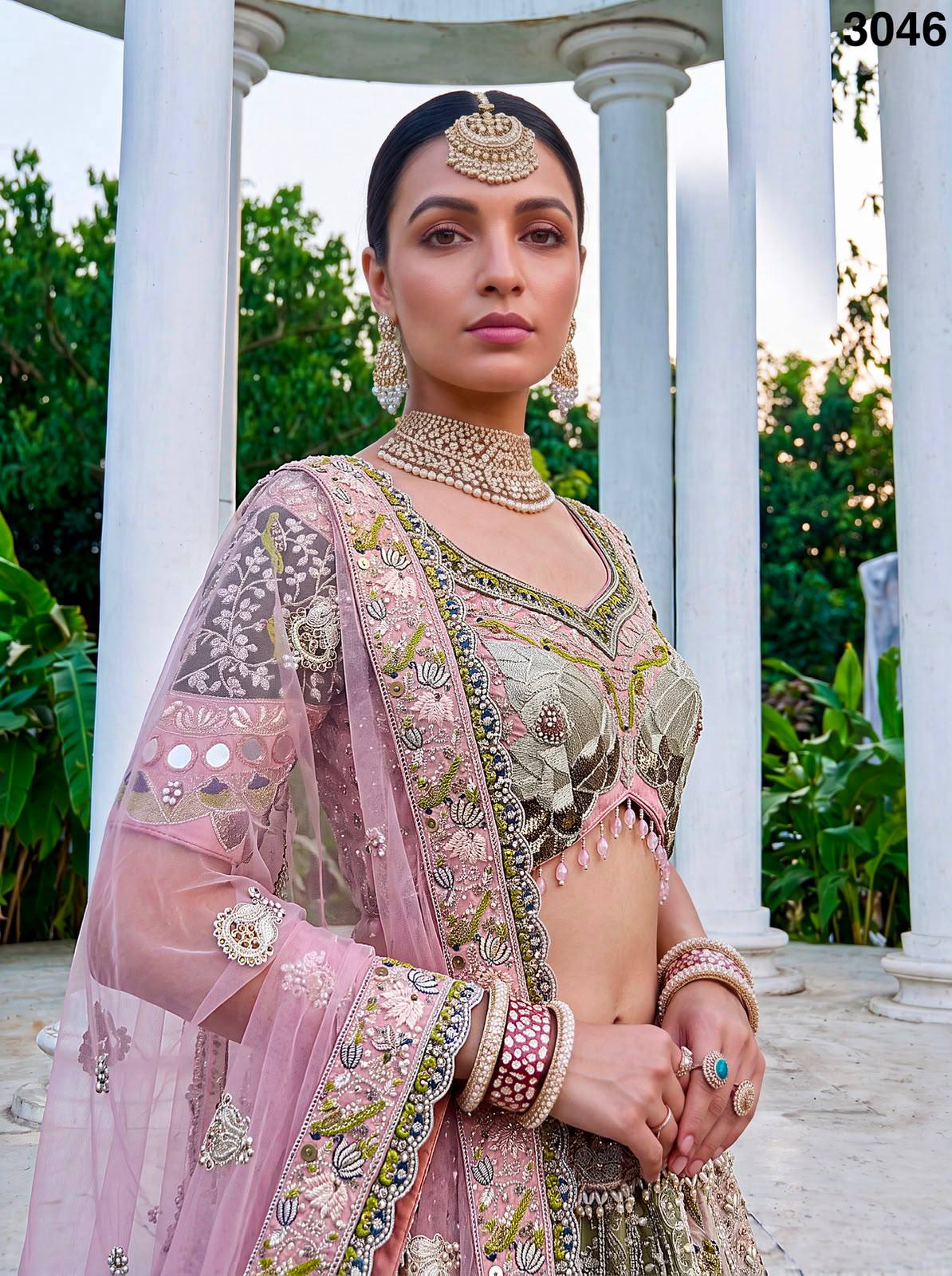 Multi Pure Premium Silk Various Handwork &amp; Multi thread Zari Work Bridal Lehenga Choli