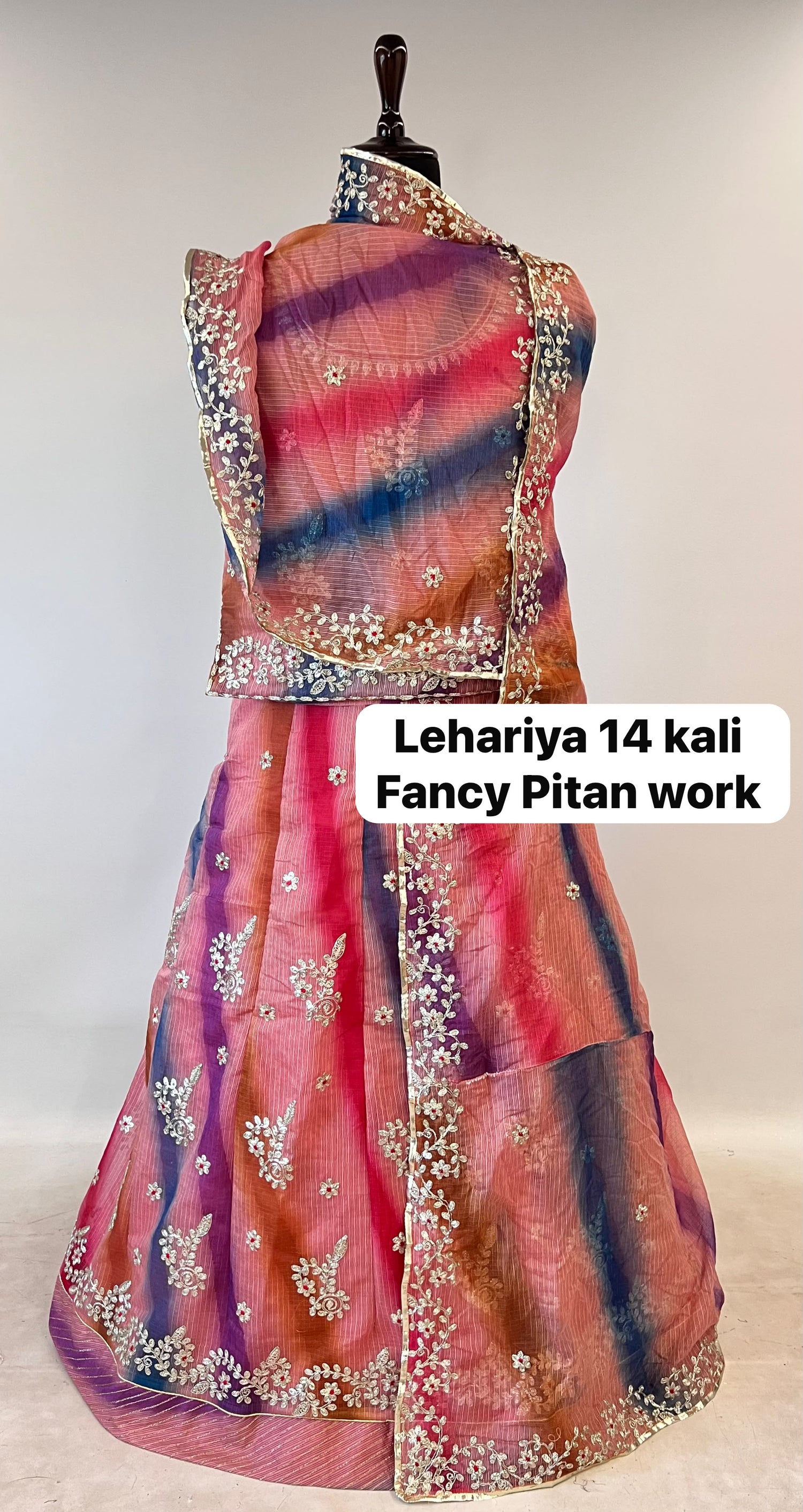 Pink Pure Soft Kota Doriya Gotta Patti Rajasthani Rajputi Lehenga Choli