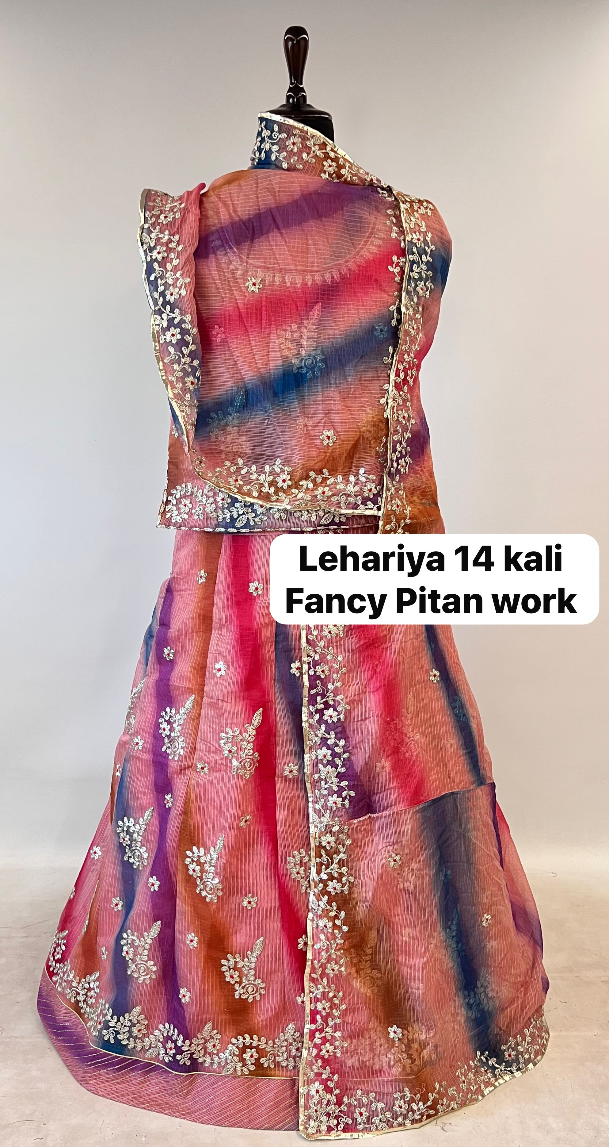 Pink Pure Soft Kota Doriya Gotta Patti Rajasthani Rajputi Lehenga Choli