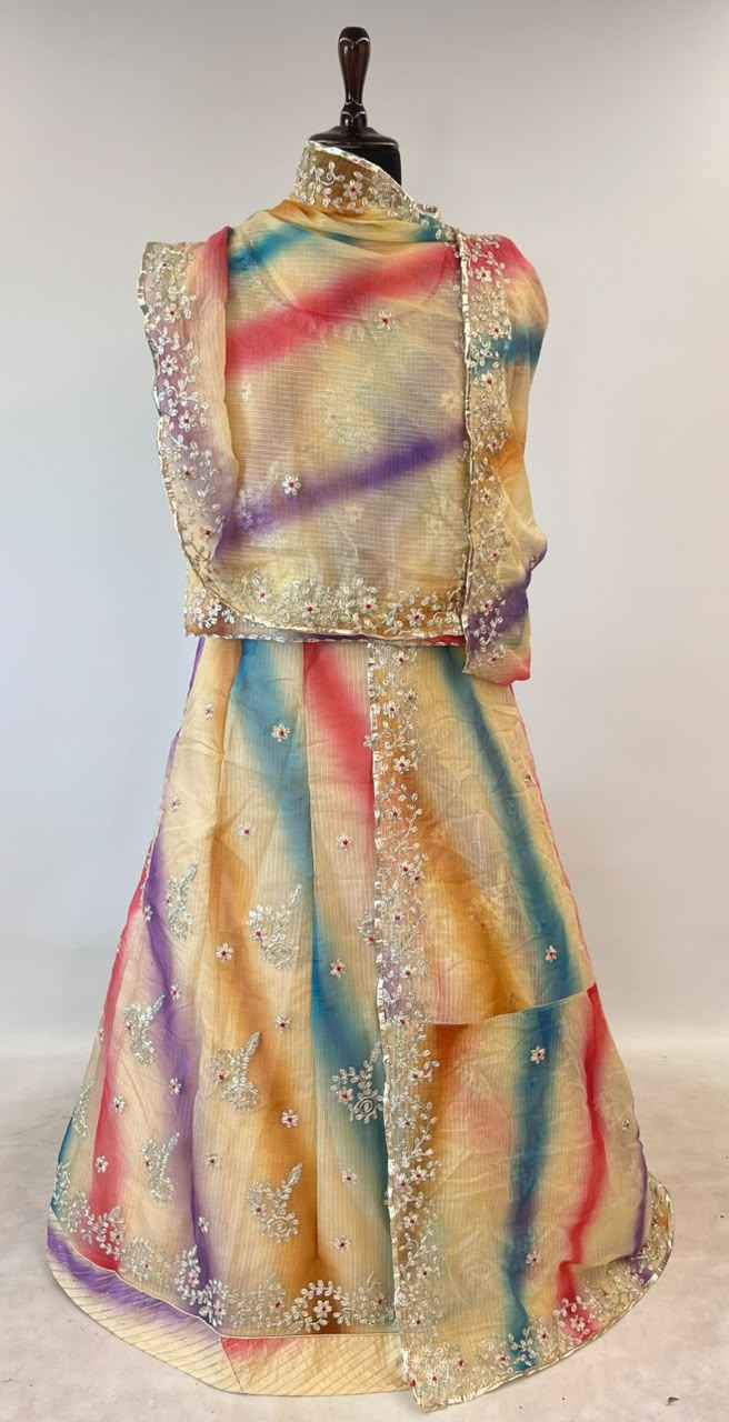 Cream Pure Soft Kota Doriya Gotta Patti Rajasthani Rajputi Lehenga Choli
