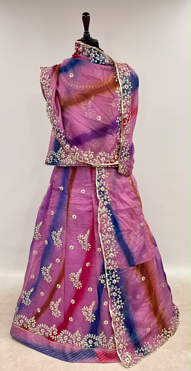 Multi Pure Soft Kota Doriya Gotta Patti Rajasthani Rajputi Lehenga Choli