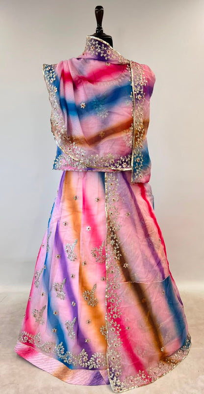 Pink Pure Soft Kota Doriya Gotta Patti Rajasthani Rajputi Lehenga Choli