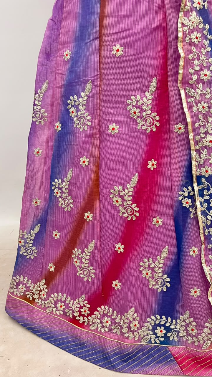 Multi Pure Soft Kota Doriya Gotta Patti Rajasthani Rajputi Lehenga Choli