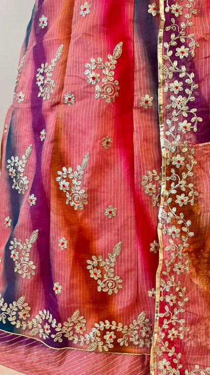 Pink Pure Soft Kota Doriya Gotta Patti Rajasthani Rajputi Lehenga Choli