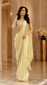 Yellow Pure Imported Fendi Silk Ready to Wear Saree