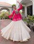 Pink Pure Faux Georgette Lahariya Print with Kutchi Patchwork Navratri Lehenga Choli