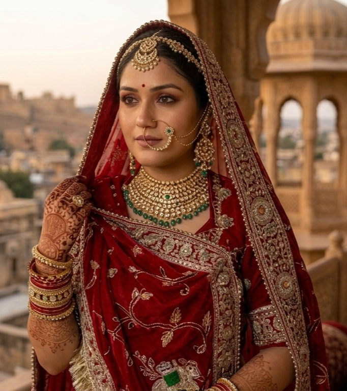 Rani Pink Pure Georgette Lahariya Print 05 Mte Flair With Gotta Patti Rajasthani Rajputi Lehenga Choli