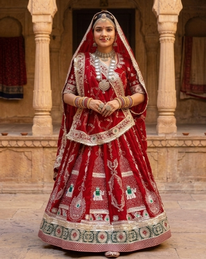 Rani Pink Pure Georgette Lahariya Print 05 Mte Flair With Gotta Patti Rajasthani Rajputi Lehenga Choli