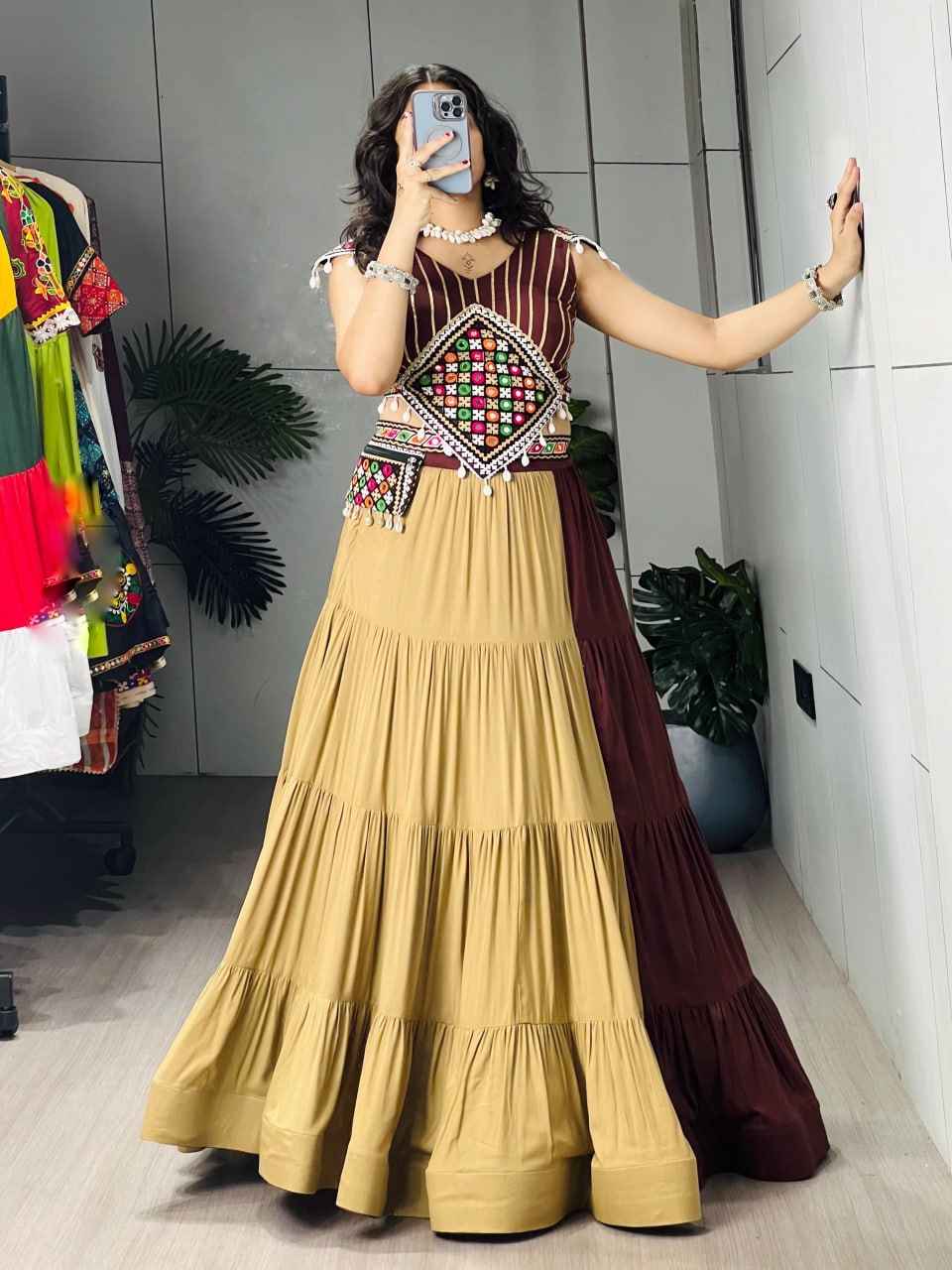 Brownie Pure Pure Rayon Cotton Navratri Lehenga Choli
