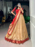 Red Pure Kanchipuram Silk With Zari Weaving Work Paithani Lehenga Choli