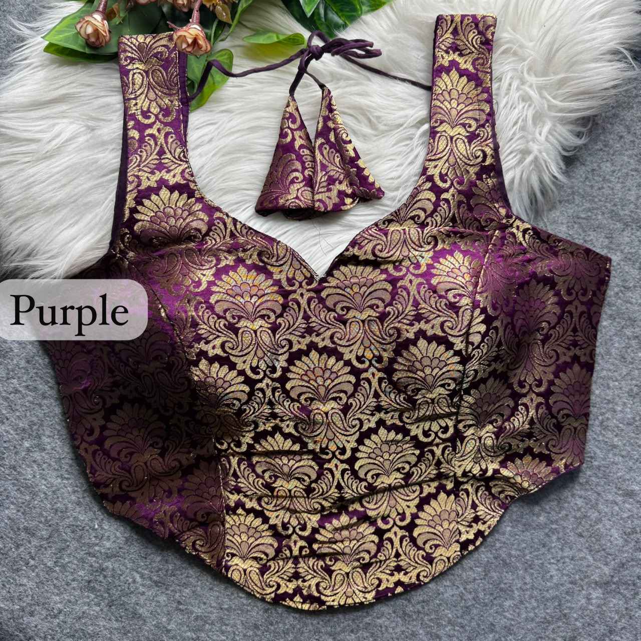 Purple Pure Heavy King Khab Banarasi With Tricot Fuising Blouse