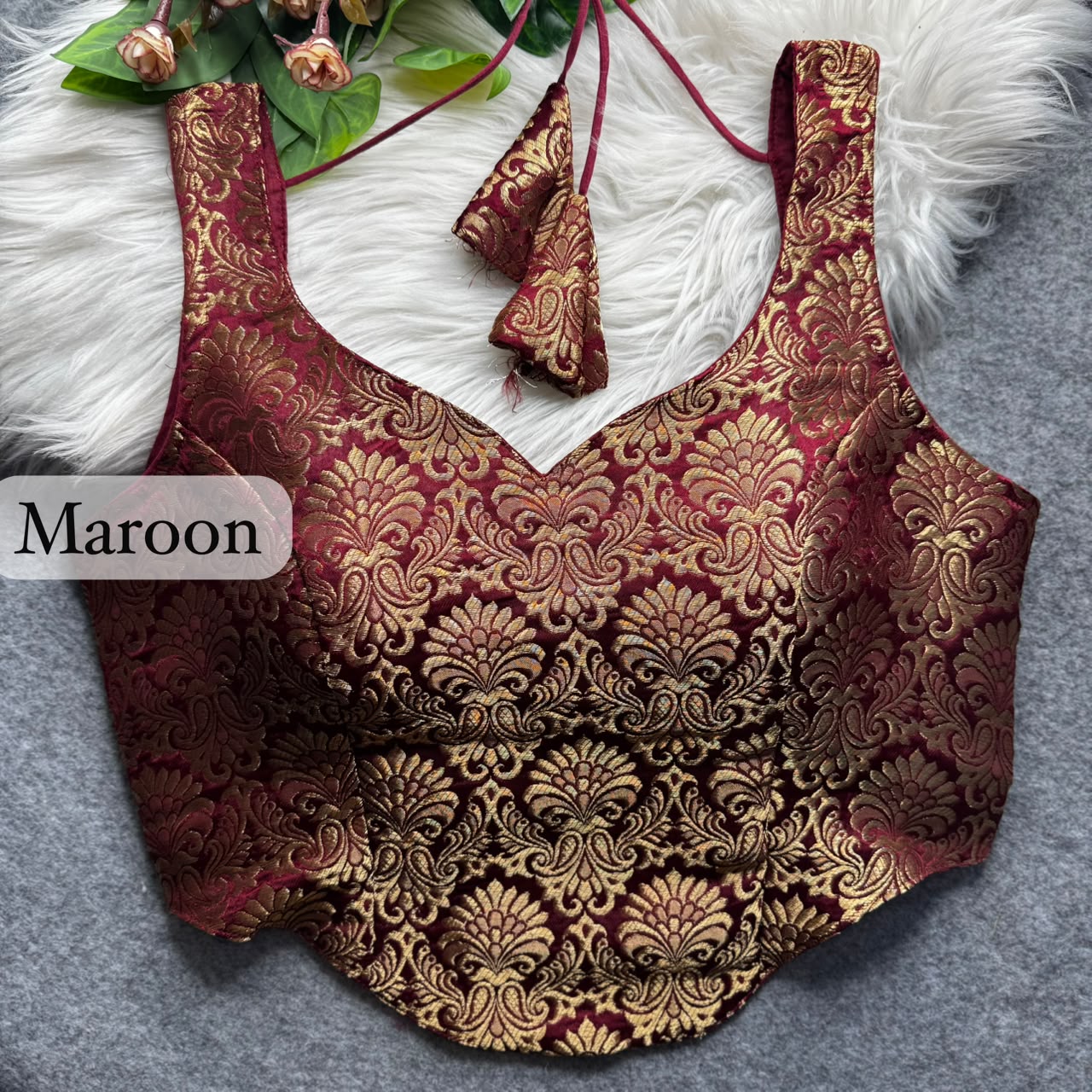 Maroon Pure Heavy King Khab Banarasi With Tricot Fuising Blouse