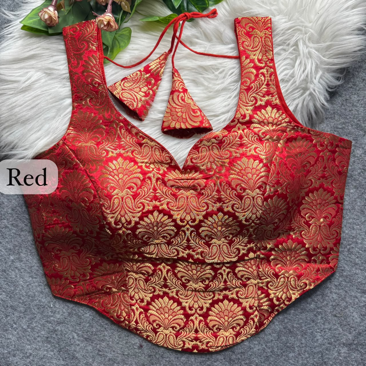 Red Pure Heavy King Khab Banarasi With Tricot Fuising Blouse