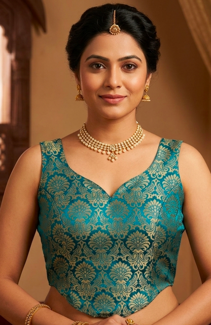 Rama Pure Heavy King Khab Banarasi With Tricot Fuising Blouse