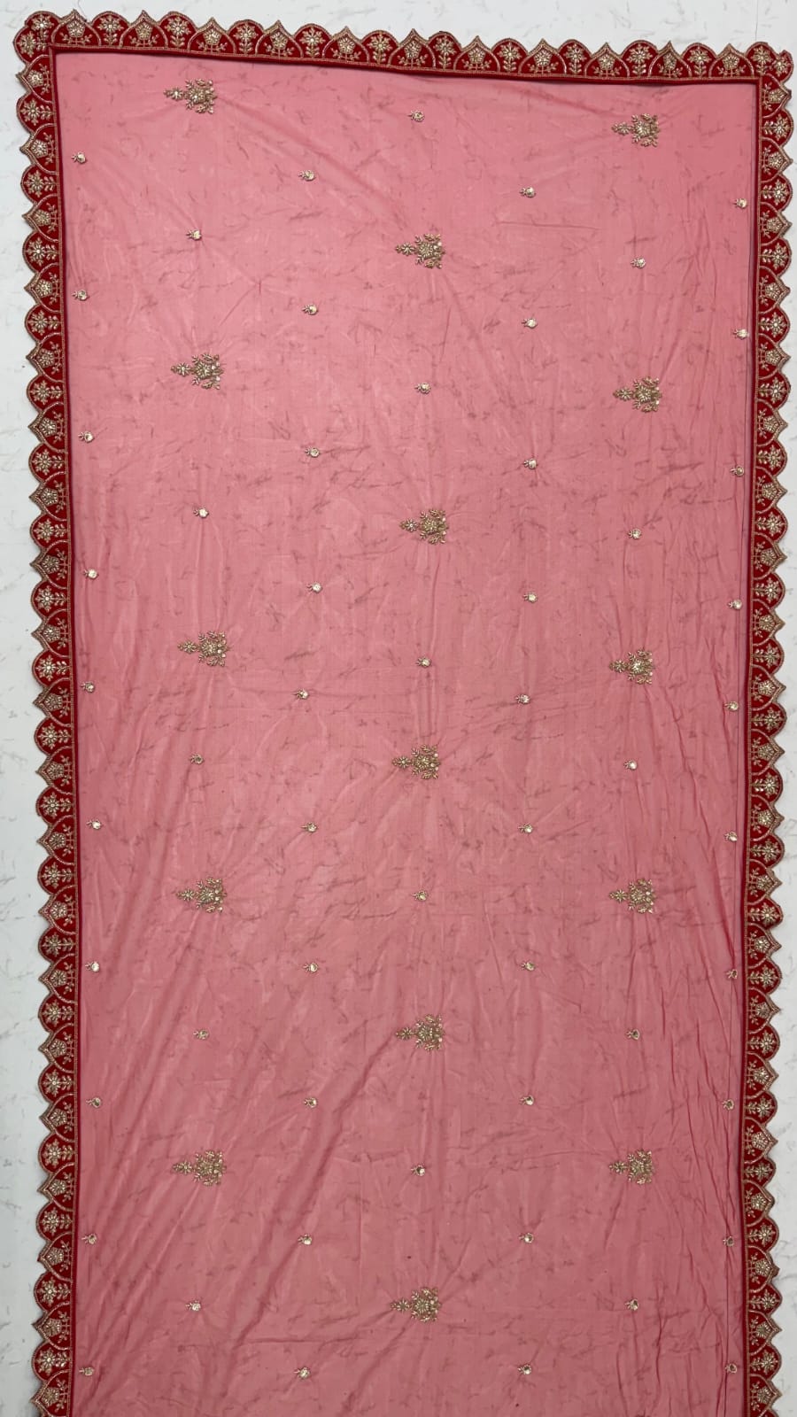 Red Pure Silk Tatamie Zari Dori Embroidery Metalic Sequins Hand Work Bridal Lehenga Choli