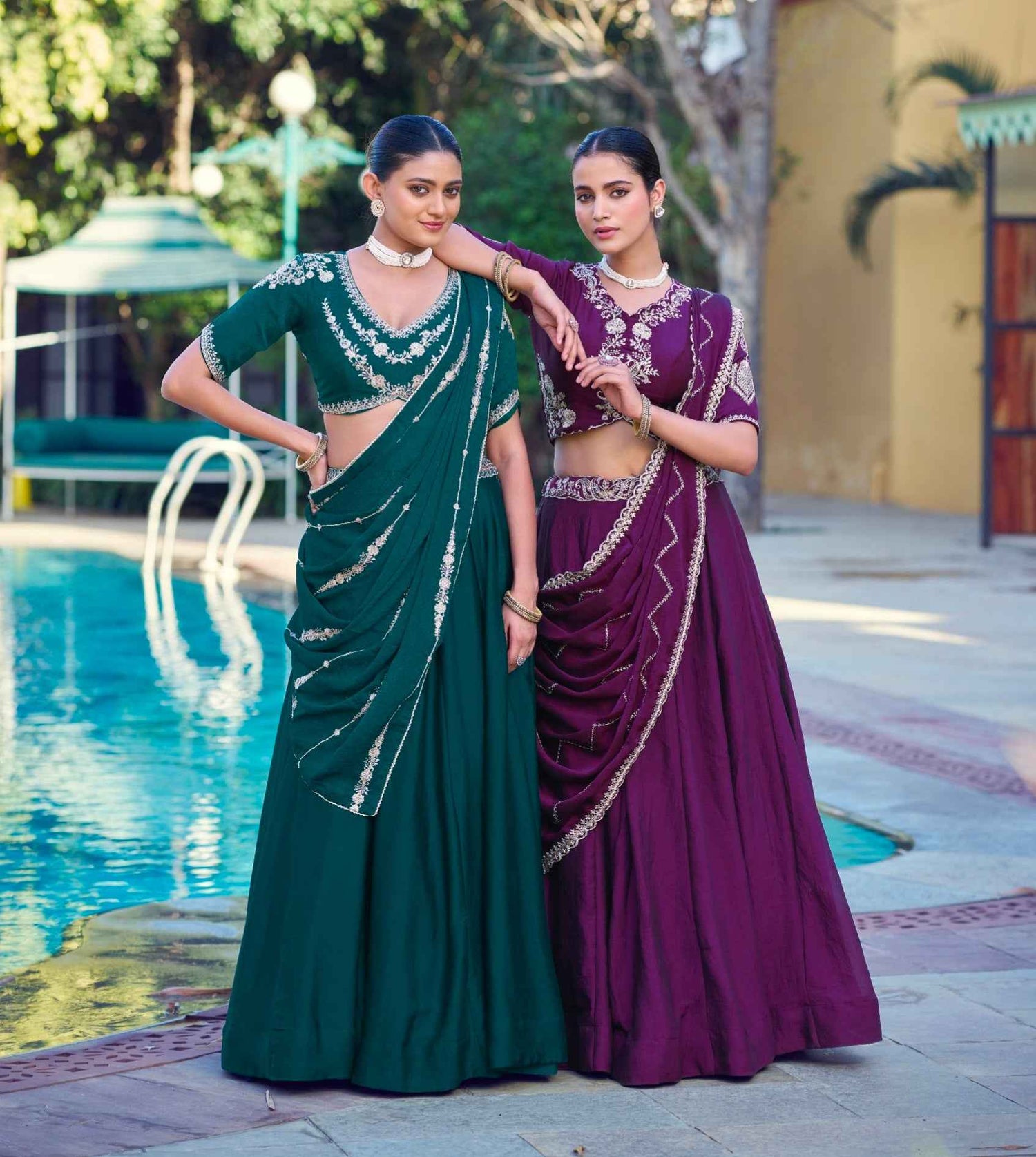 Green Pure Soft Jacquard Silk Zari Woven Zari Lehenga Choli
