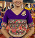 Purple Pure Roman Silk Kutchi Gamthi Embroidered Work Navratri Blouse