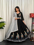 Black Pure Roman silk Embroidery sequin Work Navratri Lehenga Choli