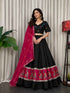Black Pure Bluming Vichitra Silk Embroidery sequin Work Navratri Lehenga Choli