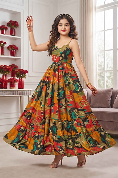 Multi Heavy Rayon Cotton Heavy Digital Printed Kid&